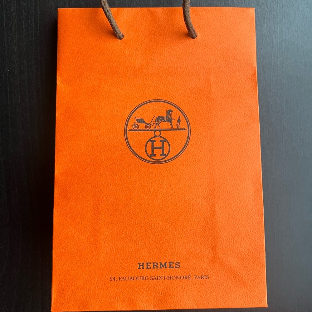 Authentic Hermes logo gift paper bag